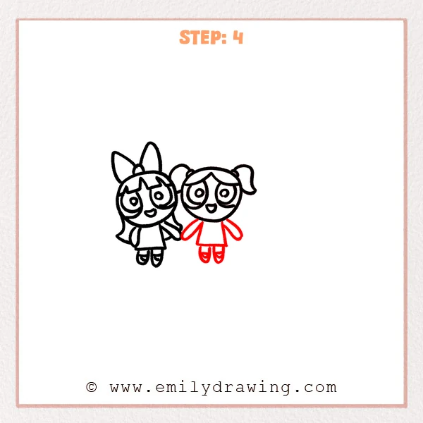 how to draw a powerpuff girls - Step 4